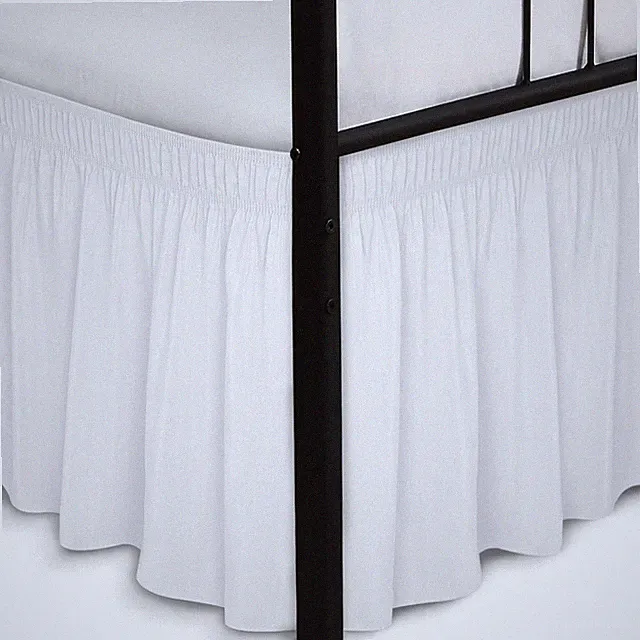 Biscaynebay Wrap Around Bed Skirts with Split Corners for Full Beds 17" Drop,...