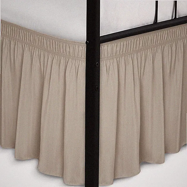 Biscaynebay Wrap Around Bed Skirts with Split Corners for Queen Beds 15 Drop,...