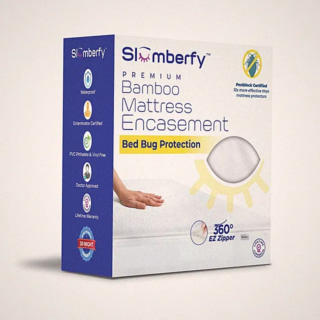 Cal King Size Waterproof Bamboo Mattress Encasement by - Premium Skin-Safe Ma...