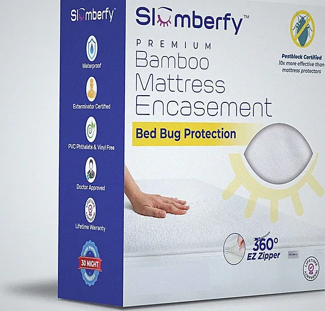 Full Size Waterproof Bamboo Mattress Encasement by Slumberfy No Bed Bugs