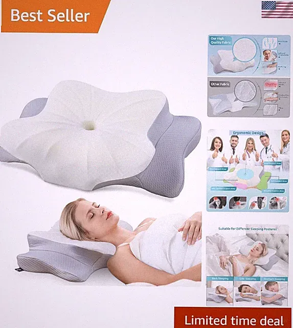 Innovative Ergonomic Neck Support Pillow for Side, Back, & Stomach Sleepers