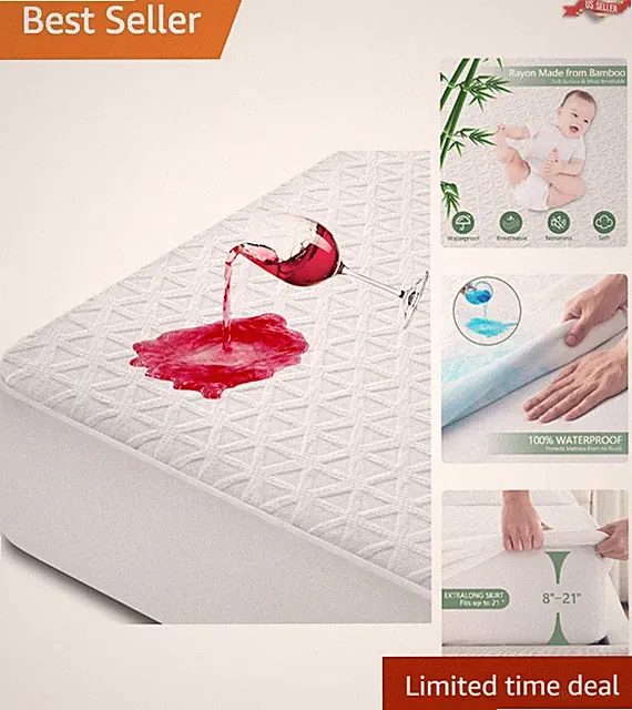 King Size Waterproof Bed Cover with 3D Fabric - Ultimate Comfort & Protection