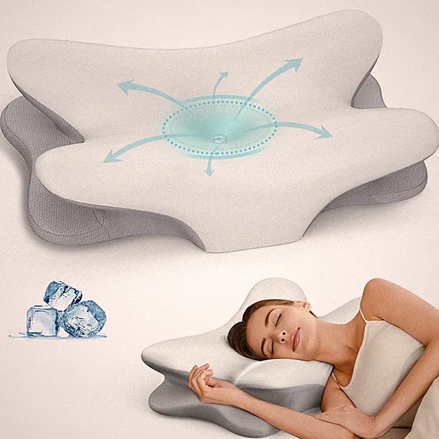 Neck Pain Relief Pillow, Ergonomic Cervical Support With Cooling Memory Foam