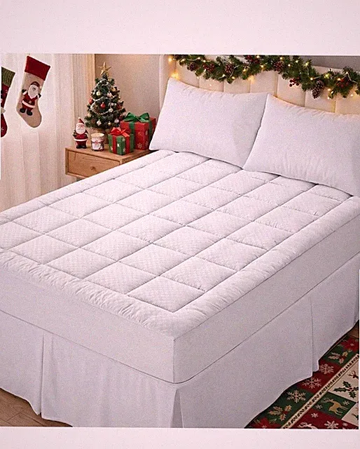 OLANLY Twin Quilted Fitted Mattress Pad – Soft Pillow Top Mattress Topper White
