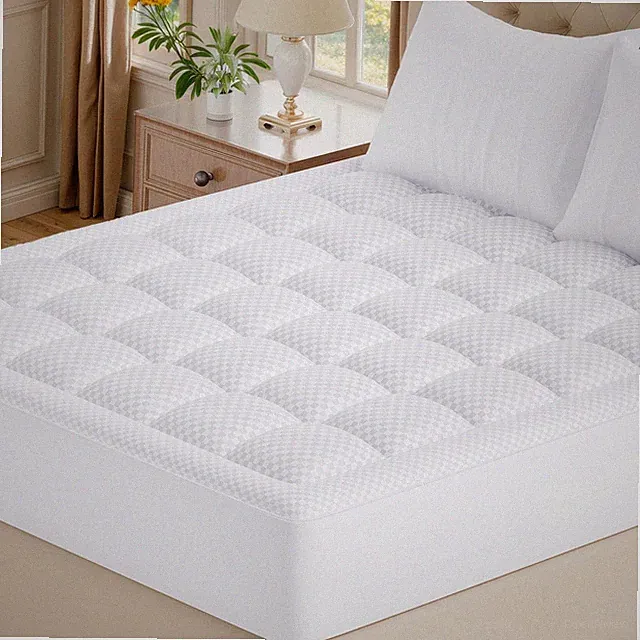Queen Quilted Fitted Mattress Pad - Cooling Soft Cover, 60x80 inch, Fits 21