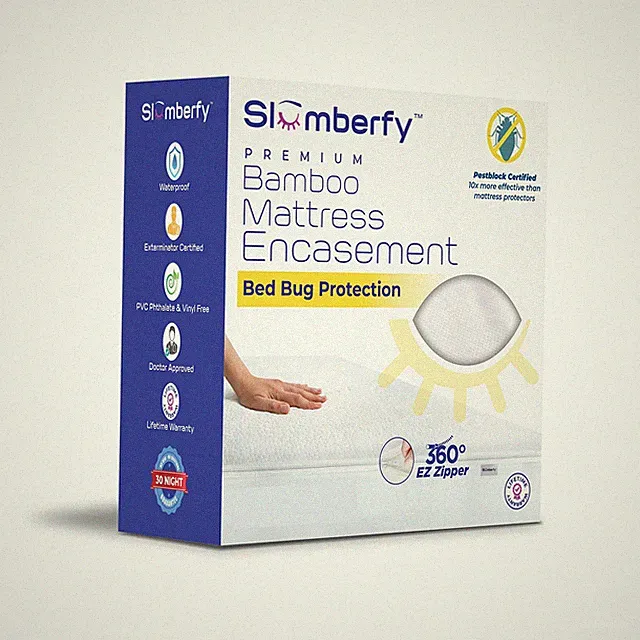 Queen Size Waterproof Mattress Encasement by - Premium Skin-Safe Mattress Pro...