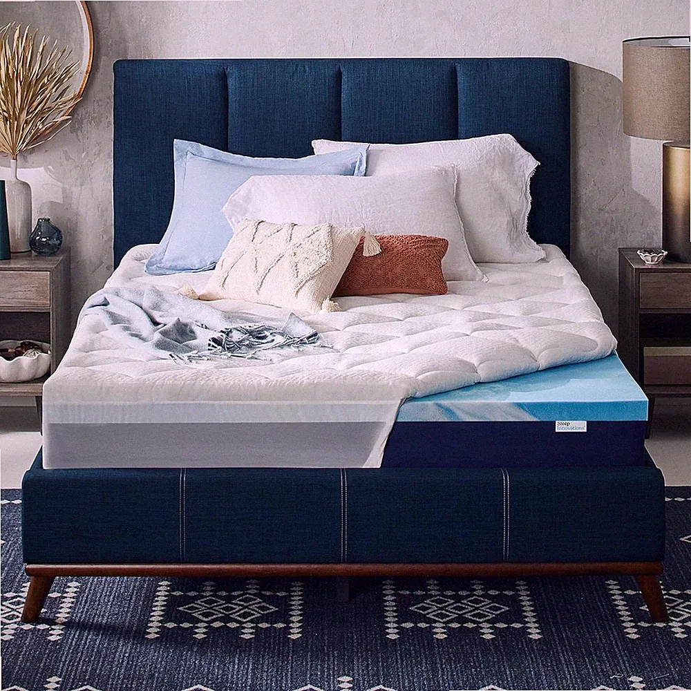 Sleep Innovations 4" Dual Layer Gel Memory Foam Mattress Topper King #R021