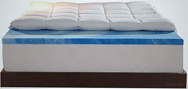 Sleep Innovations 4" Dual Layer Mattress Topper King Gel Memory Foam, Pillow Top