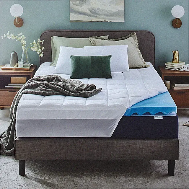 Sleep Innovations Dual Layer 4 Inch Memory Foam Mattress Topper, King Size, U...