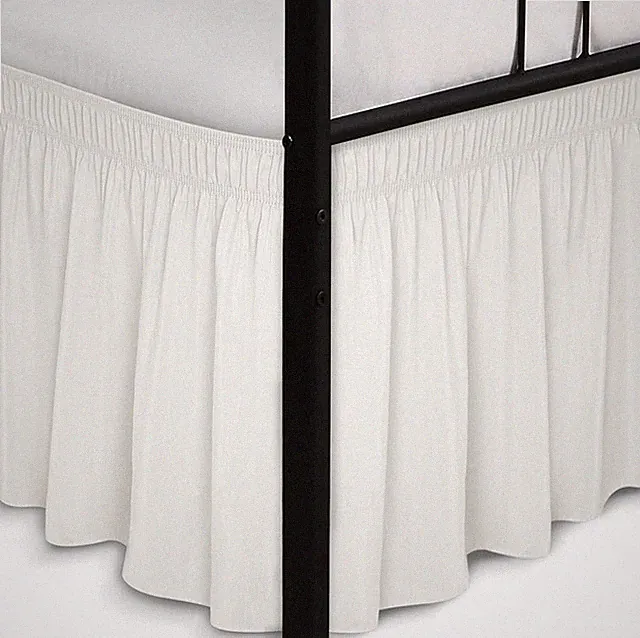 Wrap-around bed skirt Fits full-size beds 15-inch drop length